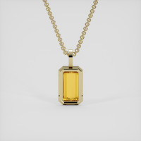 5.13 Ct. Orangish Yellow Precious Topaz Pendant, 14K Yellow Gold 4