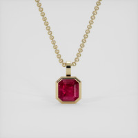 2.07 Ct. Pinkish Red Ruby Pendant, 14K Yellow Gold 1