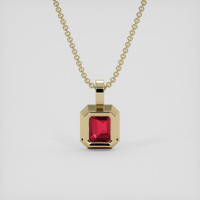 1.57 Ct. Pinkish Red Ruby Pendant, 14K Yellow Gold 4