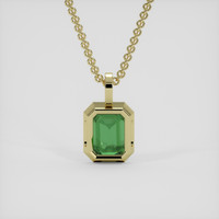 6.47 Ct. Green Sapphire Pendant, 14K Yellow Gold 4
