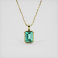 1.86 Ct. Emerald Pendant, 18K Yellow Gold 1