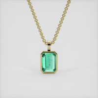 3.25 Ct. Emerald Pendant, 18K Yellow Gold 1