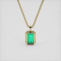 3.25 Ct. Emerald Pendant, 18K Yellow Gold 4