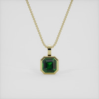 1.15 Ct. Green Tsavorite Garnet Pendant, 18K Yellow Gold 1