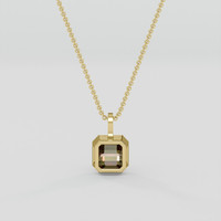3.85 Ct. Bi Color Tourmaline Pendant, 18K Yellow Gold 4