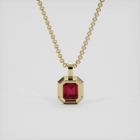 2.07 Ct. Pinkish Red Ruby Pendant, 18K Yellow Gold 4