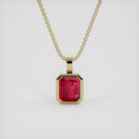 1.57 Ct. Pinkish Red Ruby Pendant, 18K Yellow Gold 1