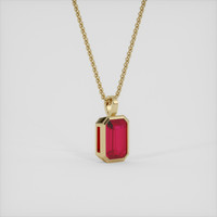 3.76 Ct. Pinkish Red Ruby Pendant, 18K Yellow Gold 2
