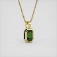 1.14 Ct. Yellowish Green Sapphire Pendant, 18K Yellow Gold 2
