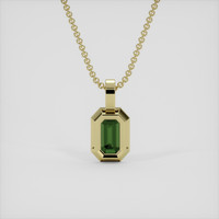 1.14 Ct. Yellowish Green Sapphire Pendant, 18K Yellow Gold 4
