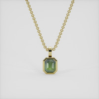 1.55 Ct. Green Sapphire Pendant, 18K Yellow Gold 1