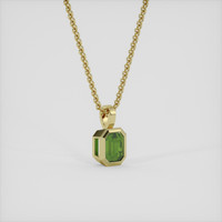 1.55 Ct. Green Sapphire Pendant, 18K Yellow Gold 2