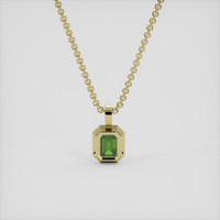 1.55 Ct. Green Sapphire Pendant, 18K Yellow Gold 4