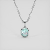 0.78 Ct. Blue Paraiba Tourmaline Pendant, Silver 1
