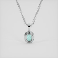0.78 Ct. Blue Paraiba Tourmaline Pendant, Silver 4