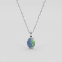 3.29 Ct. Multi Color Opal Pendant, 10K White Gold 1