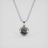 1.32 Ct. Green Sapphire Pendant, 14K White Gold 1