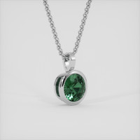 2.05 Ct. Bluish Green Sapphire Pendant, 14K White Gold 2