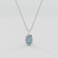 3.29 Ct. Multi Color Opal Pendant, 18K White Gold 4