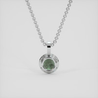 1.32 Ct. Green Sapphire Pendant, 18K White Gold 4