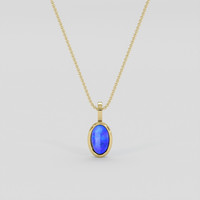 1.20 Ct. Blue Opal Pendant, 10K Yellow Gold 1