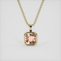2.13 Ct. Peach Tourmaline Pendant, 10K Yellow Gold 1