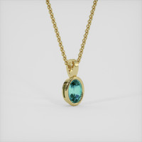 1.12 Ct. Greenish Blue Sapphire Pendant, 10K Yellow Gold 2