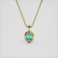 1.12 Ct. Greenish Blue Sapphire Pendant, 10K Yellow Gold 4