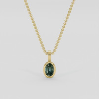 0.78 Ct. Bluish Green Sapphire Pendant, 10K Yellow Gold 1