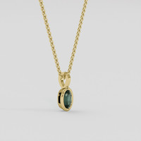 0.78 Ct. Bluish Green Sapphire Pendant, 10K Yellow Gold 2
