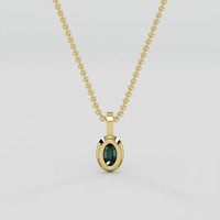 0.78 Ct. Bluish Green Sapphire Pendant, 10K Yellow Gold 4