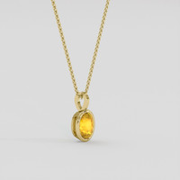 2.96 Ct. Yellowish Orange Sapphire Pendant, 10K Yellow Gold 2