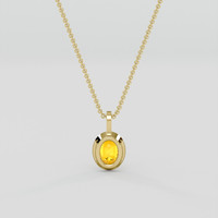 2.96 Ct. Yellowish Orange Sapphire Pendant, 10K Yellow Gold 4