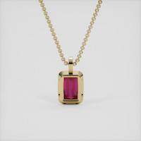 2.47 Ct. Pinkish Purple Rhodolite Garnet Pendant, 14K Yellow Gold 4