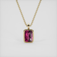 2.47 Ct. Pinkish Purple Rhodolite Garnet Pendant, 18K Yellow Gold 1