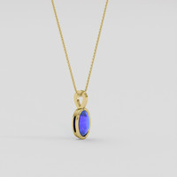 1.20 Ct. Blue Opal Pendant, 18K Yellow Gold 2