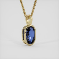 4.02 Ct. Blue Sapphire Pendant, 18K Yellow Gold 2