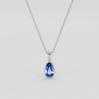 2.28 Ct. Blue Sapphire Pendant, 10K White Gold 1