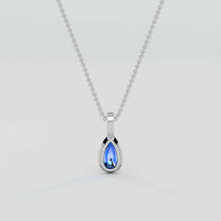 2.28 Ct. Blue Sapphire Pendant, 10K White Gold 4