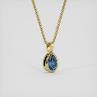 1.12 Ct. Blue Sapphire Pendant, 10K Yellow Gold 2
