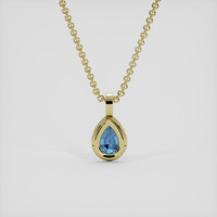 1.12 Ct. Blue Sapphire Pendant, 10K Yellow Gold 4