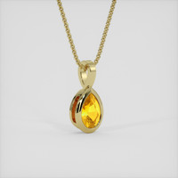 0.78 Ct. Orangish Yellow Sapphire Pendant, 10K Yellow Gold 2