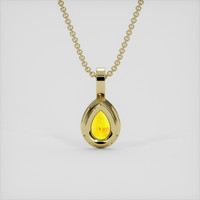 0.78 Ct. Orangish Yellow Sapphire Pendant, 10K Yellow Gold 4