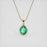 0.95 Ct. Emerald Pendant, 18K Yellow Gold 1