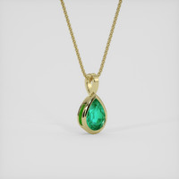 0.95 Ct. Emerald Pendant, 18K Yellow Gold 2