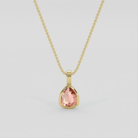 0.49 Ct. Padparadscha Sapphire Pendant, 18K Yellow Gold 1