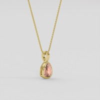 0.49 Ct. Padparadscha Sapphire Pendant, 18K Yellow Gold 2