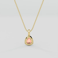 0.49 Ct. Padparadscha Sapphire Pendant, 18K Yellow Gold 4