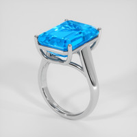 14.44 Ct. Blue Topaz Ring, Platinum 950 2