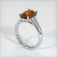 2.90 Ct. Orangish Brown Sapphire Ring, Platinum 950 2
